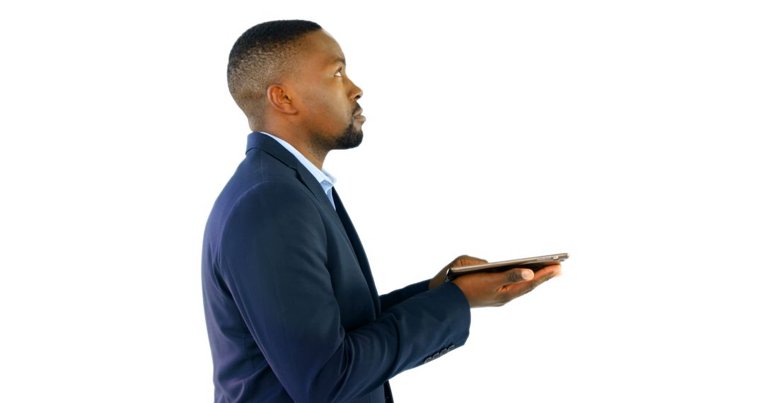 Businessman Engaging with Digital Technology Concept