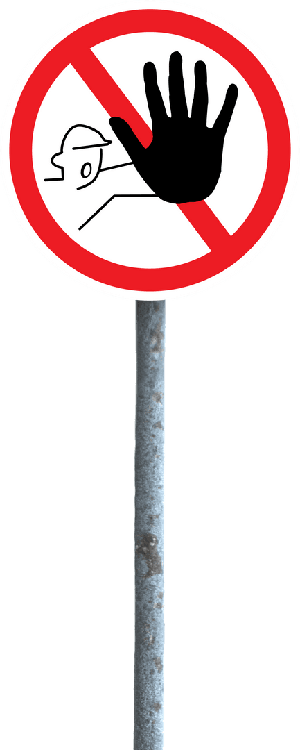 Construction Area Do Not Enter Sign on Transparent Background