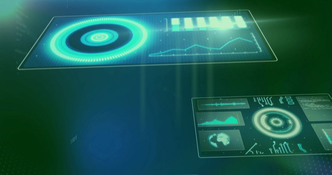 Futuristic Data Interface on Digital Screen