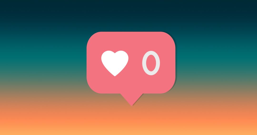 Social Media Zero Likes Concept on Gradient