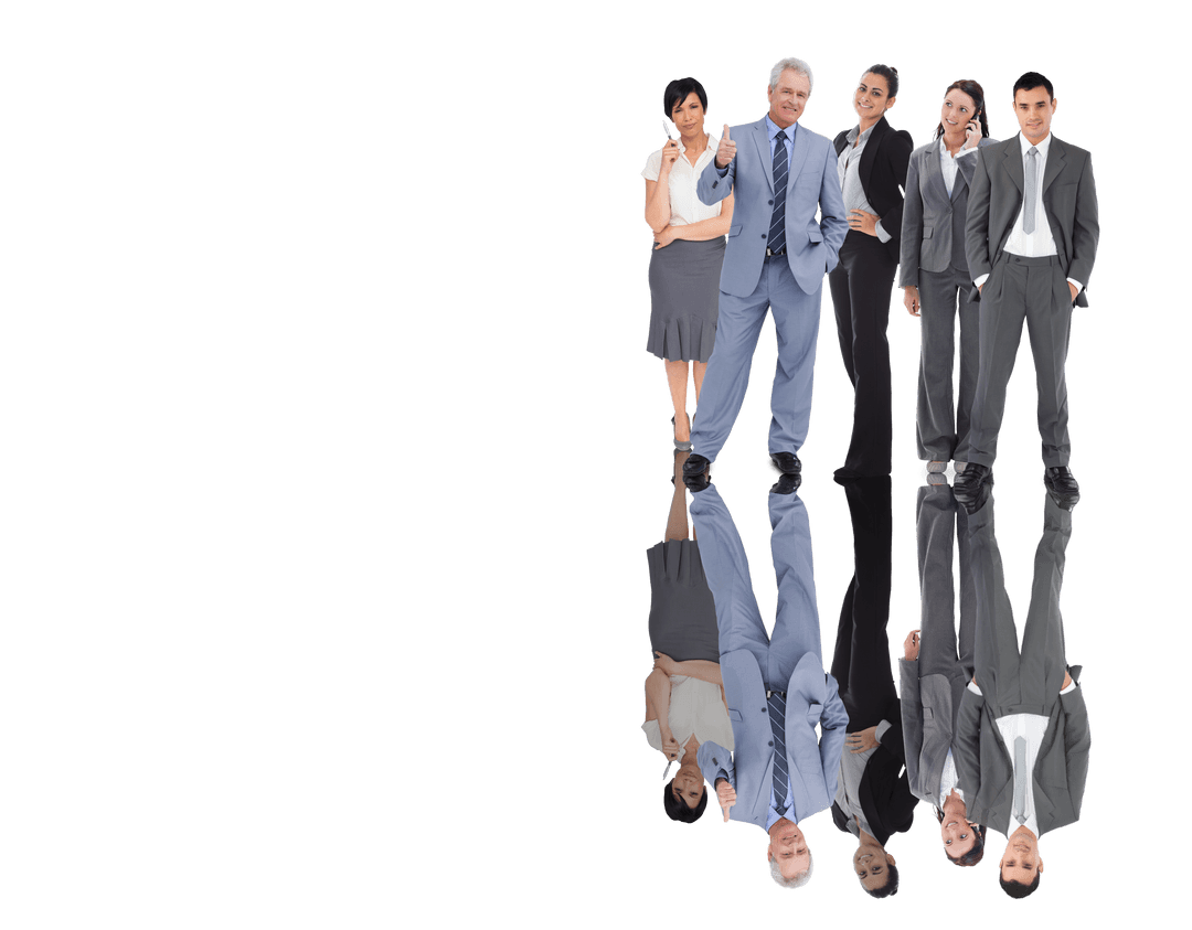 Business Team Standing Together on Transparent Background