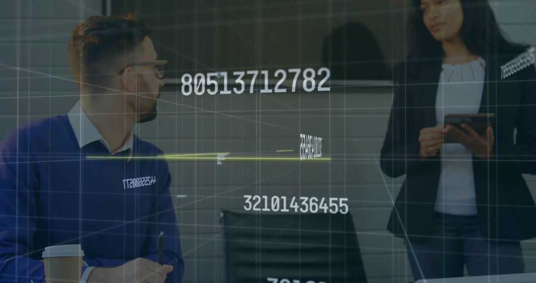 Business Professionals Discussing Data Insights and Strategies