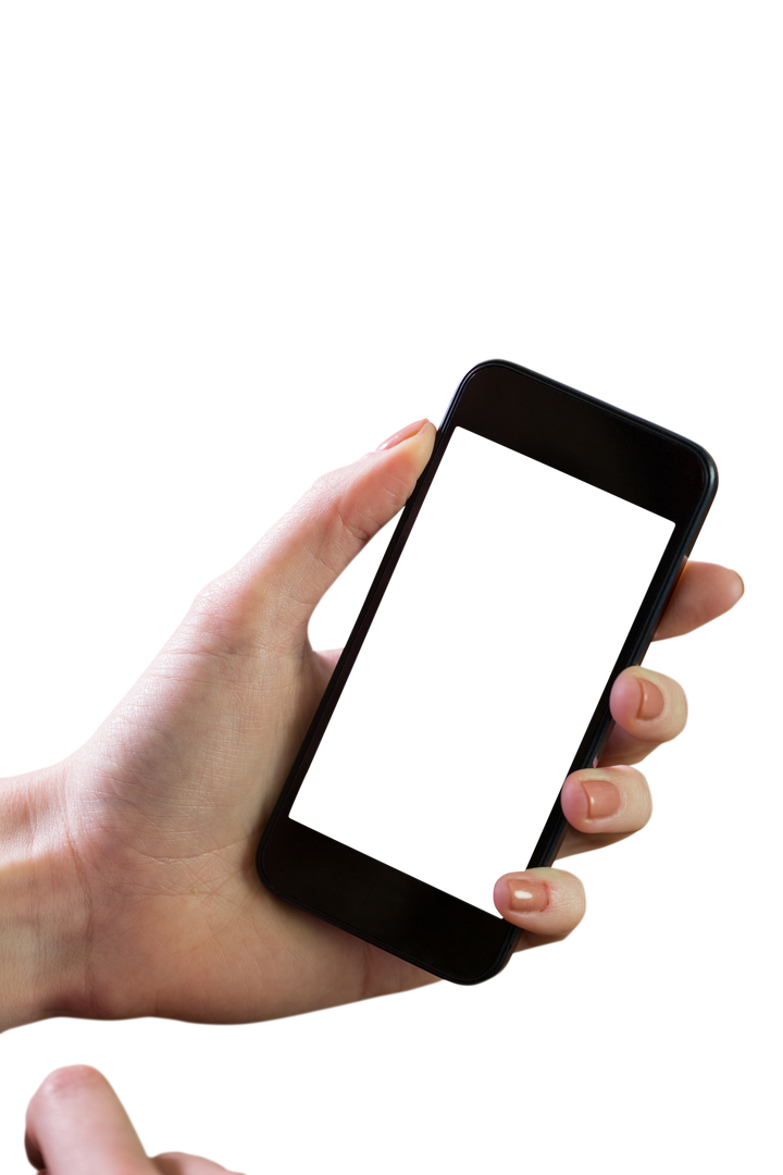 Hand Holding Smartphone with Screen Isolated on Transparent Background - Download Free Stock Images Pikwizard.com