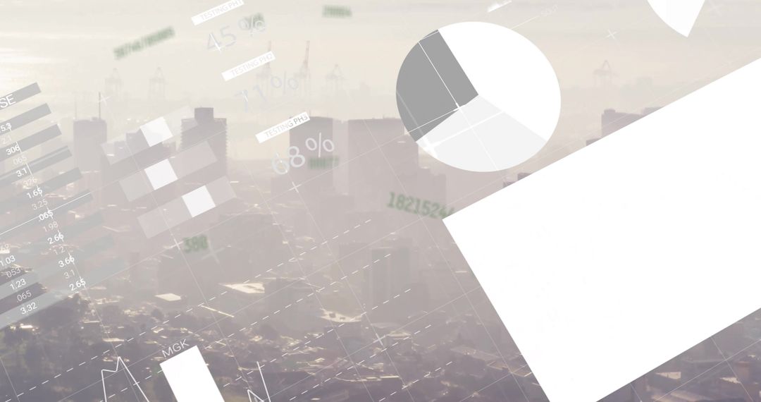 Digital Financial Data over Urban Cityscape Visualization