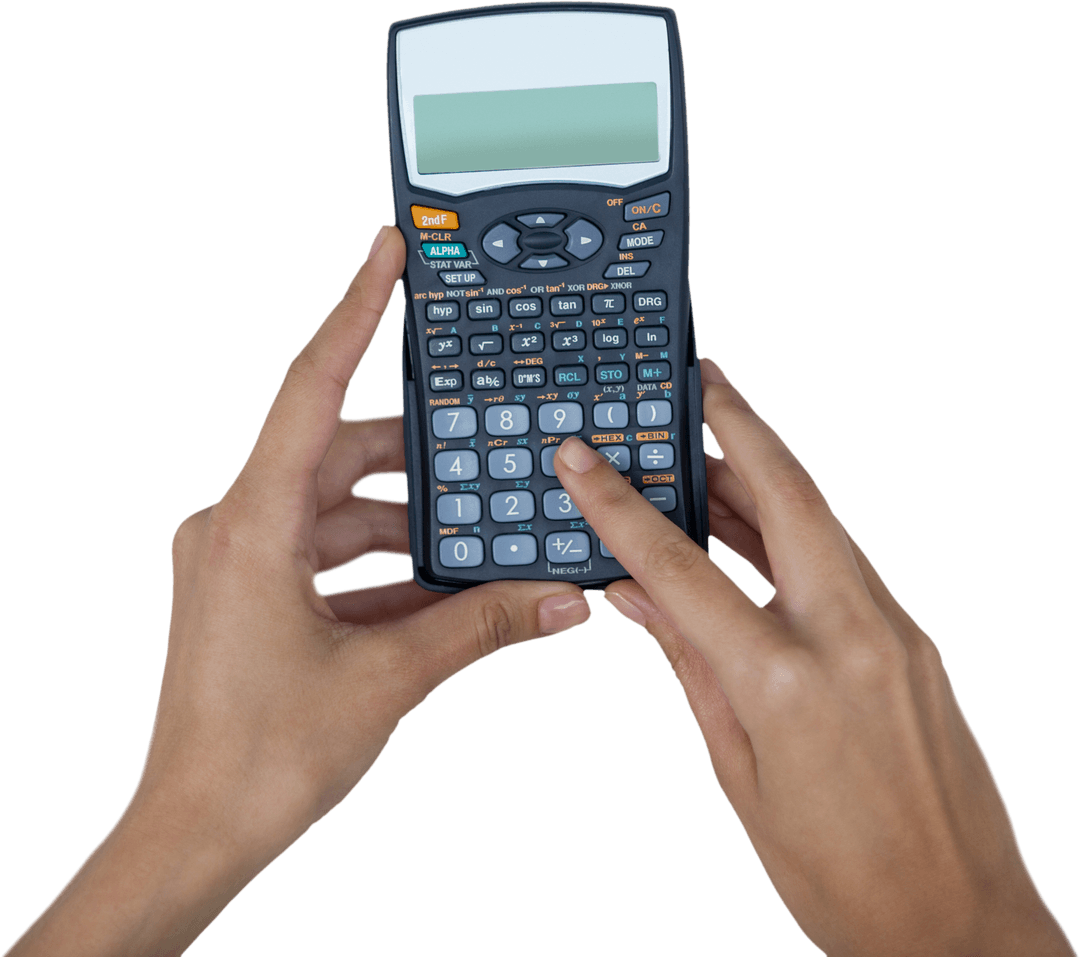Human Hands Calculating on Transparent Science Calculator - Download Free Stock Images Pikwizard.com