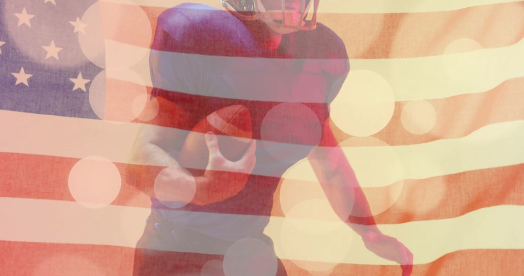 American Football Player Silhouette with USA Flag Overlay - Free Images, Stock Photos and Pictures on Pikwizard.com