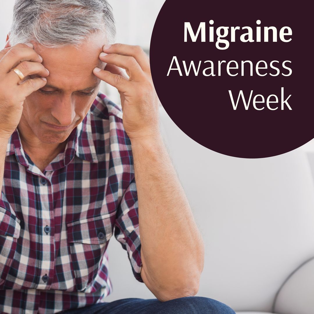 Senior Man Touching Head in Pain During Migraine Awareness Week Campaign - Download Free Stock Templates Pikwizard.com