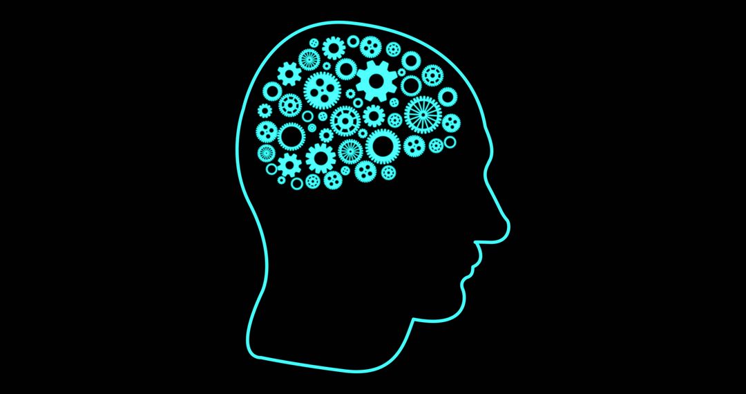 Human Brain with Cogs Illustrating Artificial Intelligence
