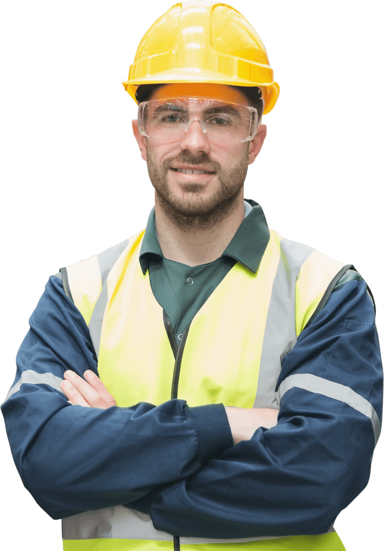 Confident Manual Worker Transparent Background for Industrial Use