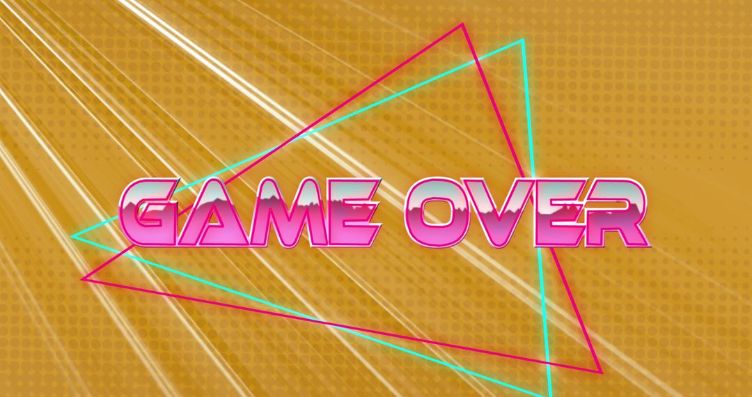 Retro Neon Game Over Text with Futuristic Vibes