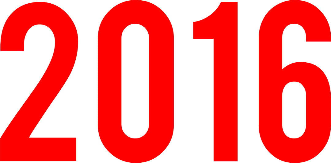 Transparent 2016 Text for New Year Celebrations and Designs