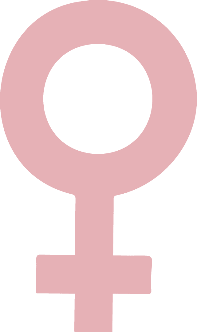 Pink Venus Symbol on Transparent Background Flat Design Graphic