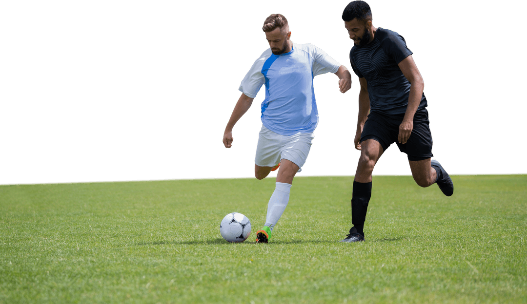 Football Players in Action on Transparent Background