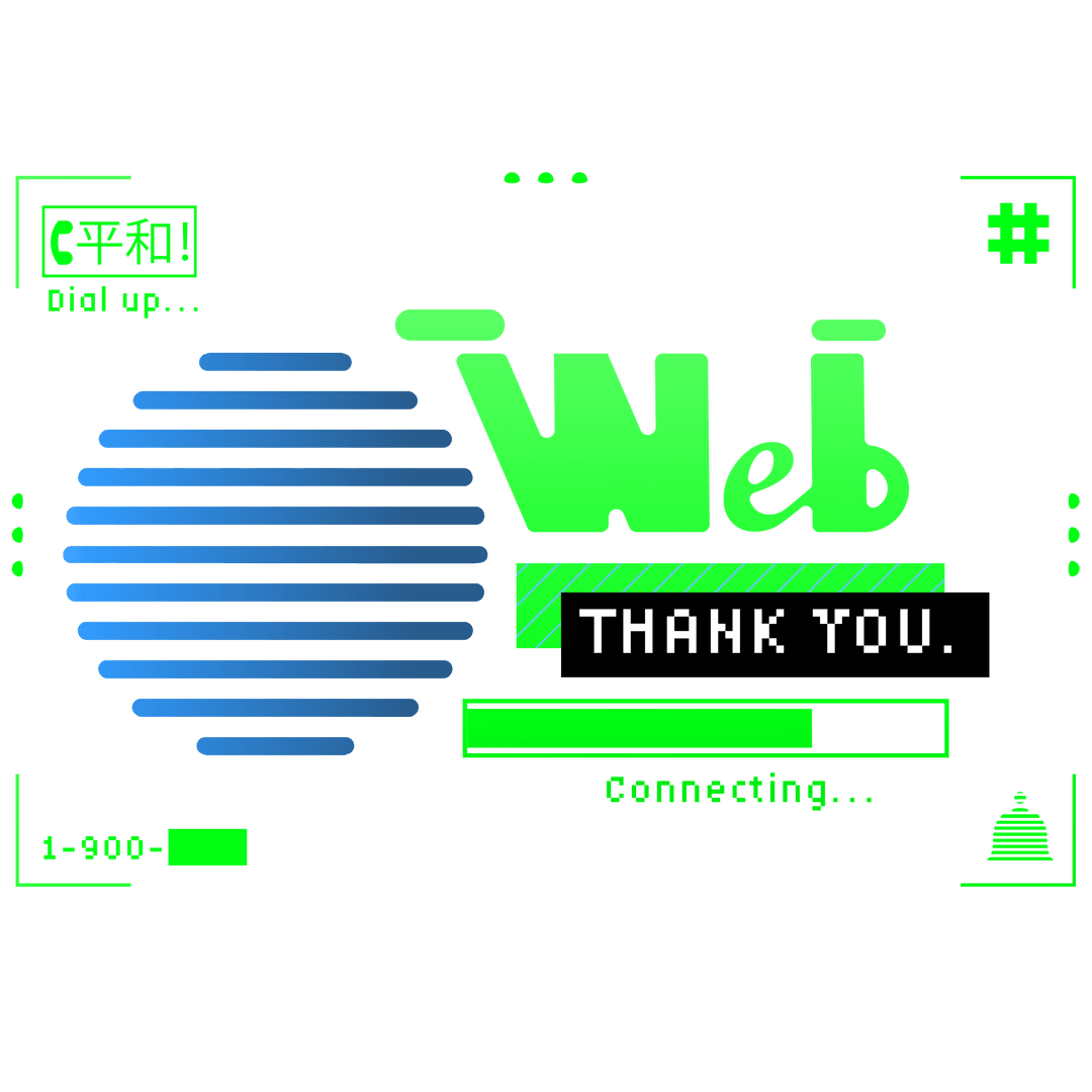 Transparent Neon Futuristic Web Dial-Up Interface Graphic