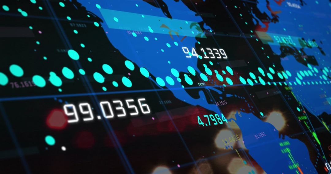 Global Data Visualization Over World Map in Digital Environment