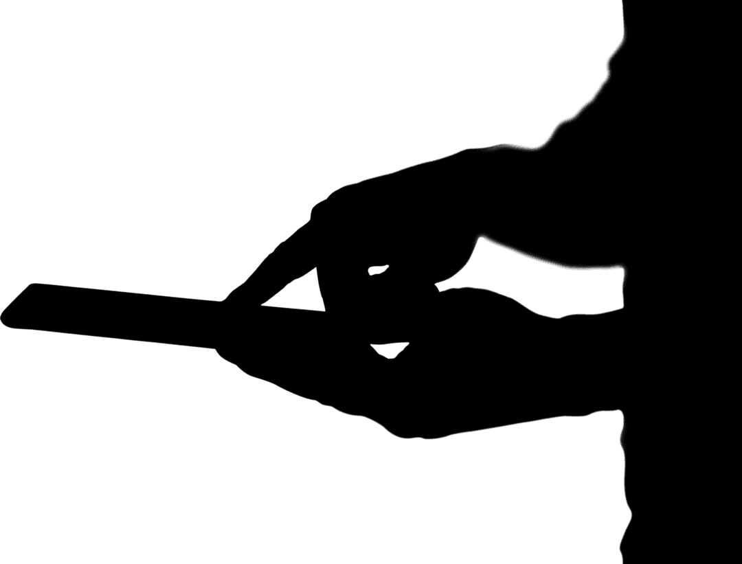 Tablet Silhouette of Hands on Transparent Background Isolated