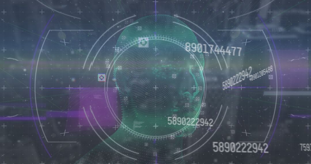 Futuristic 3D Human Hologram with Digital Data Elements