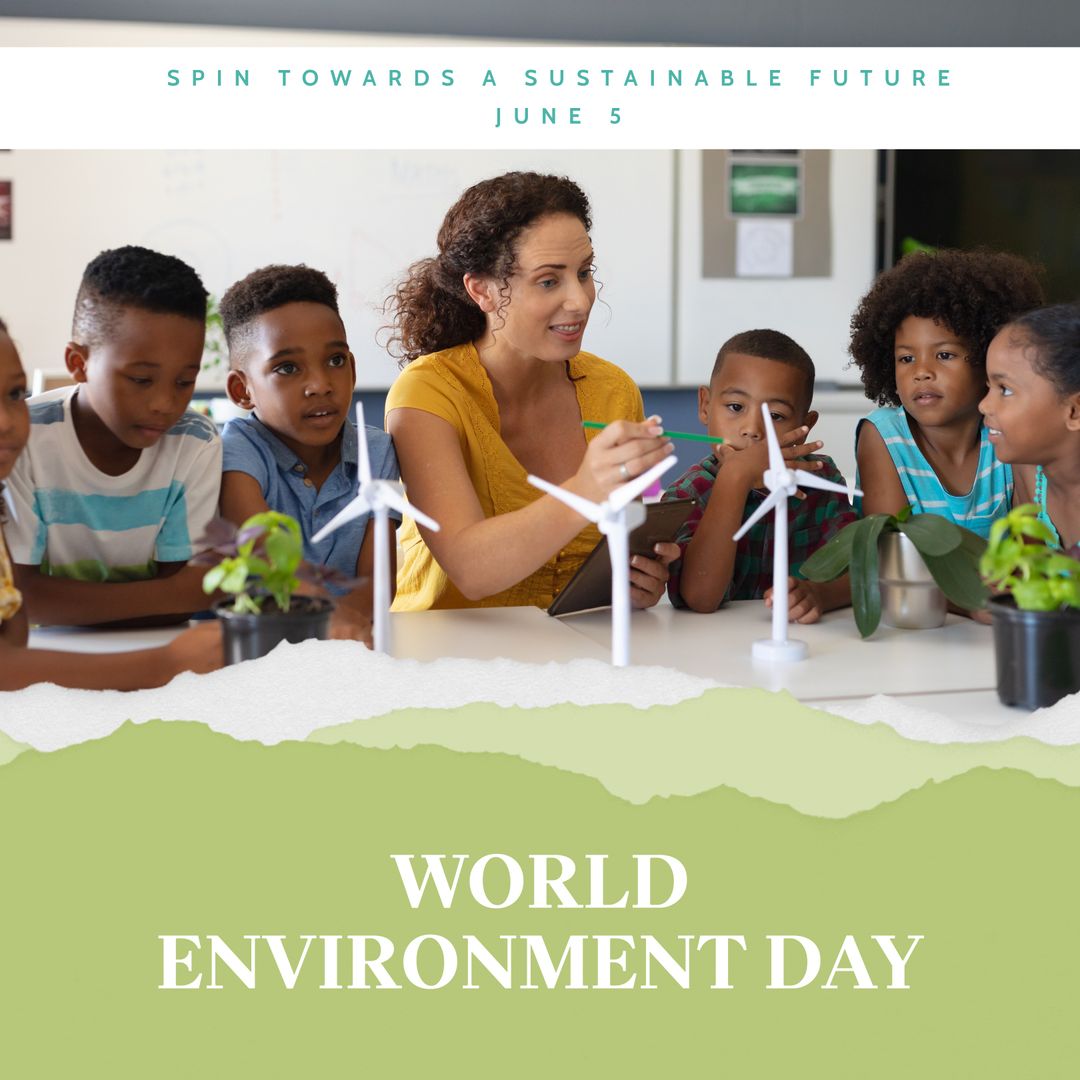 Teacher Engaging Students on World Environment Day