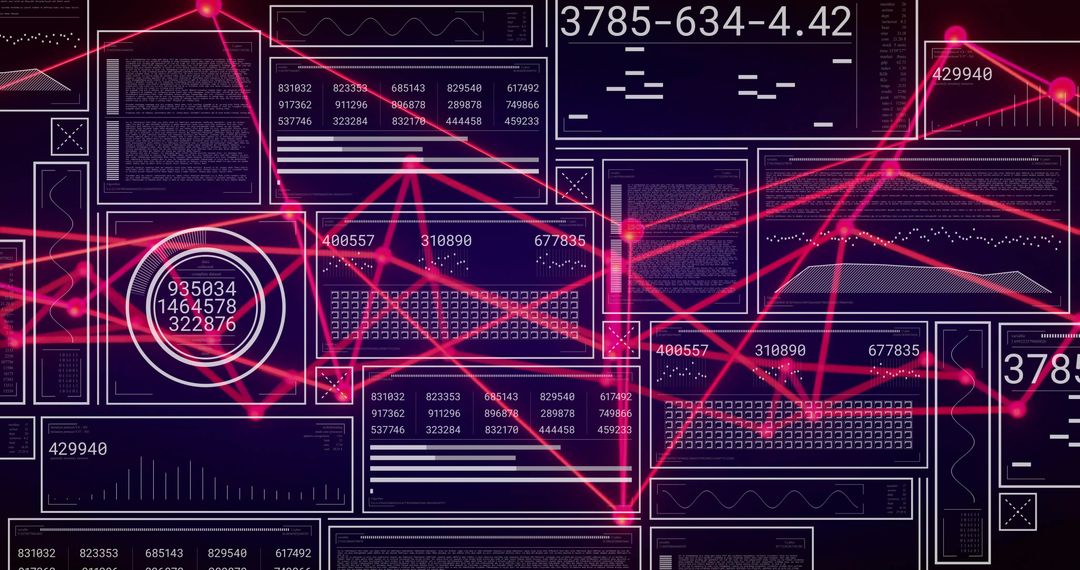 Futuristic Digital Network Graph with Neon Pink Nodes