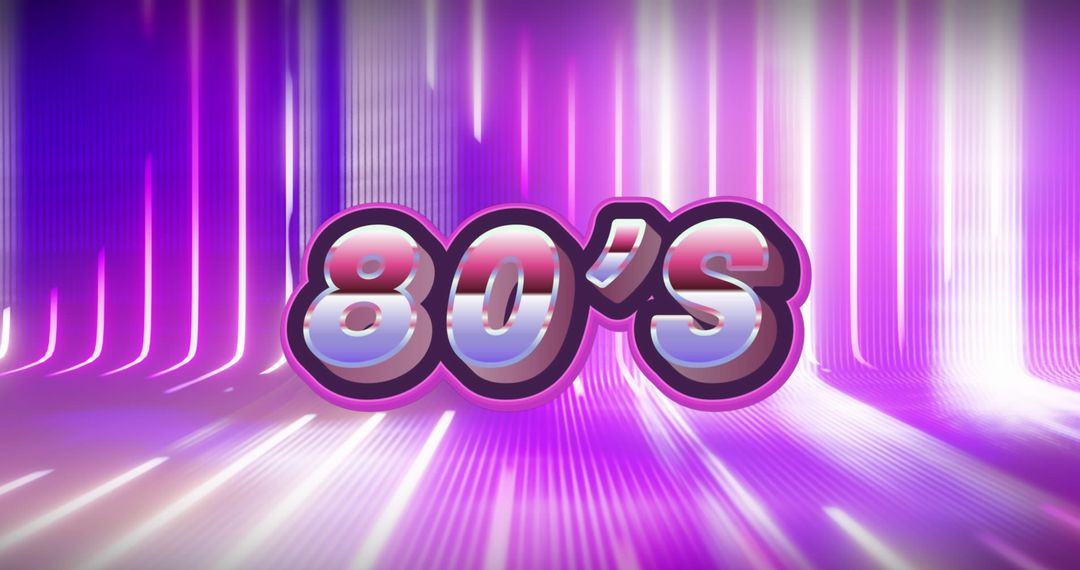 Bold Retro 80s Text with Neon Light Trails