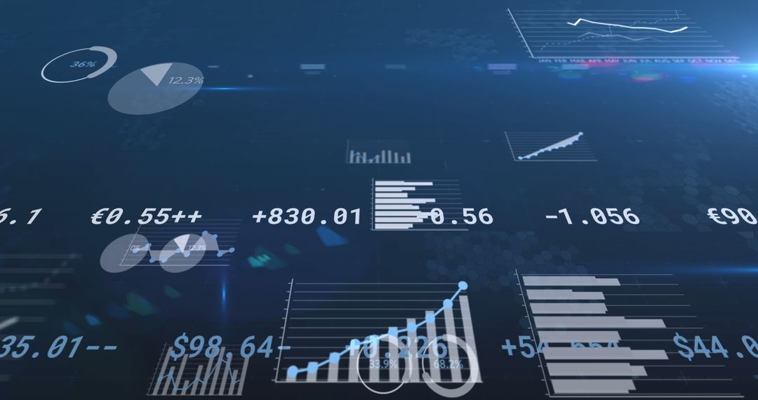 Digital Interface Displaying Financial Data with Graphs