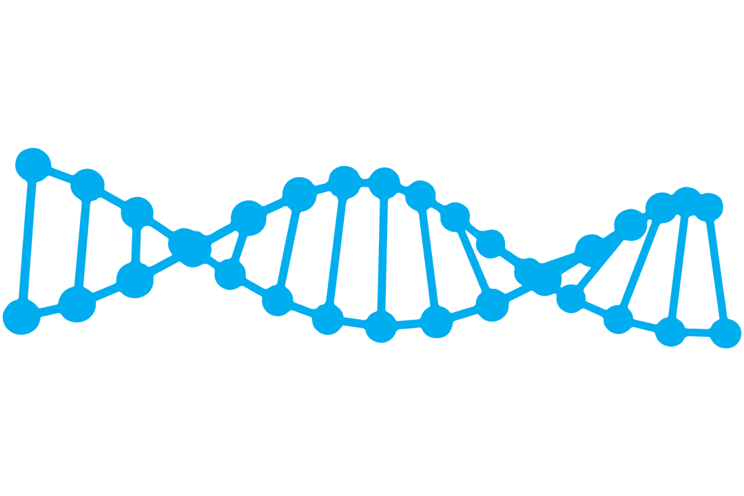 Blue DNA Strand on Transparent Background for Science and Medicine