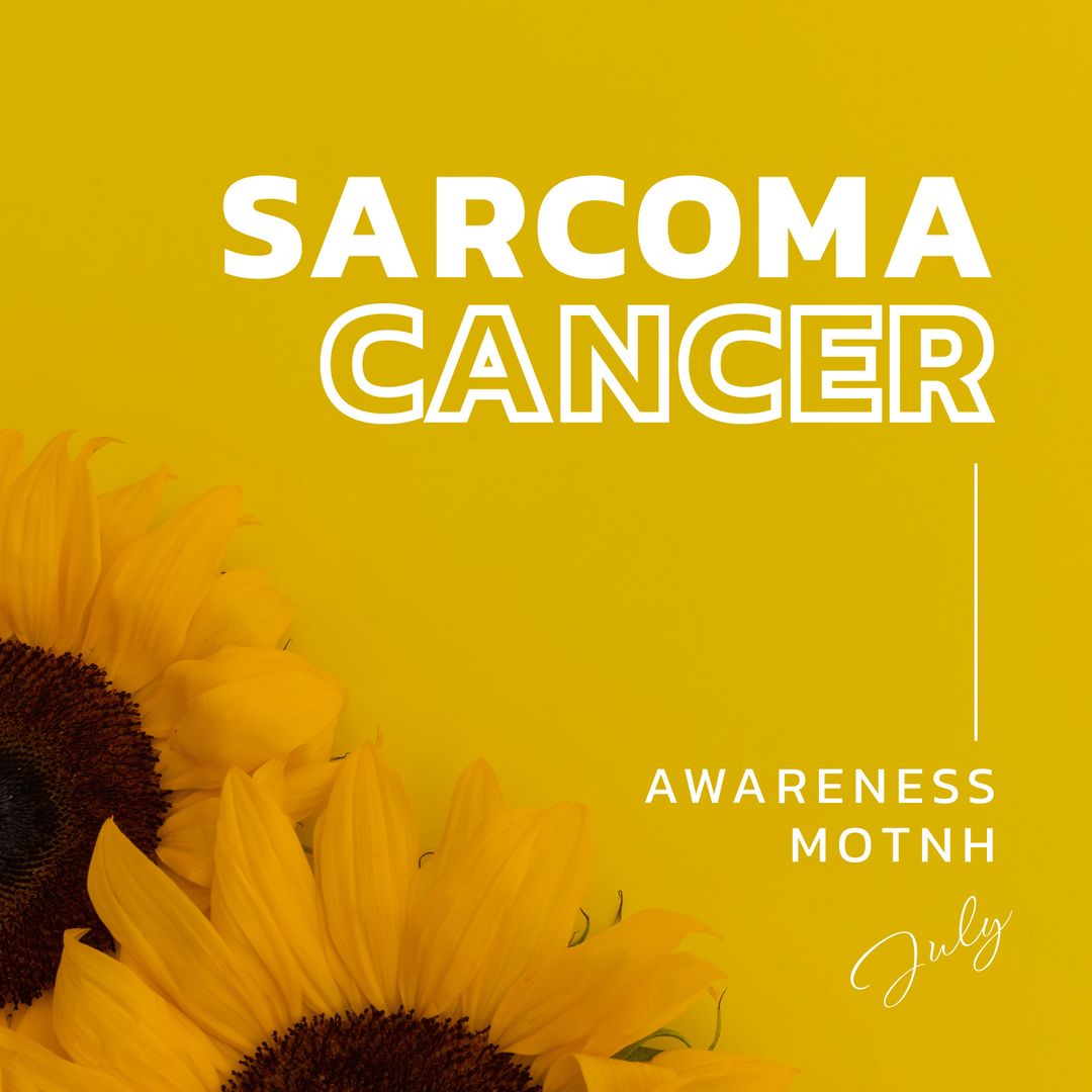 Sarcoma Awareness Month Sunflowers on Yellow Background