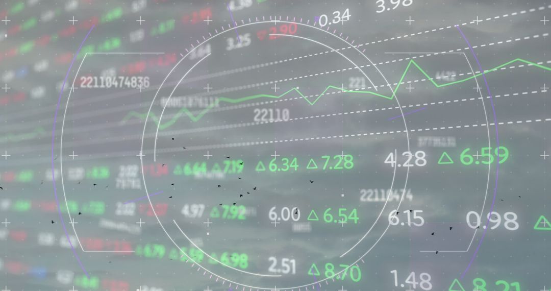 Global Stock Data Analysis with Digital Display Background