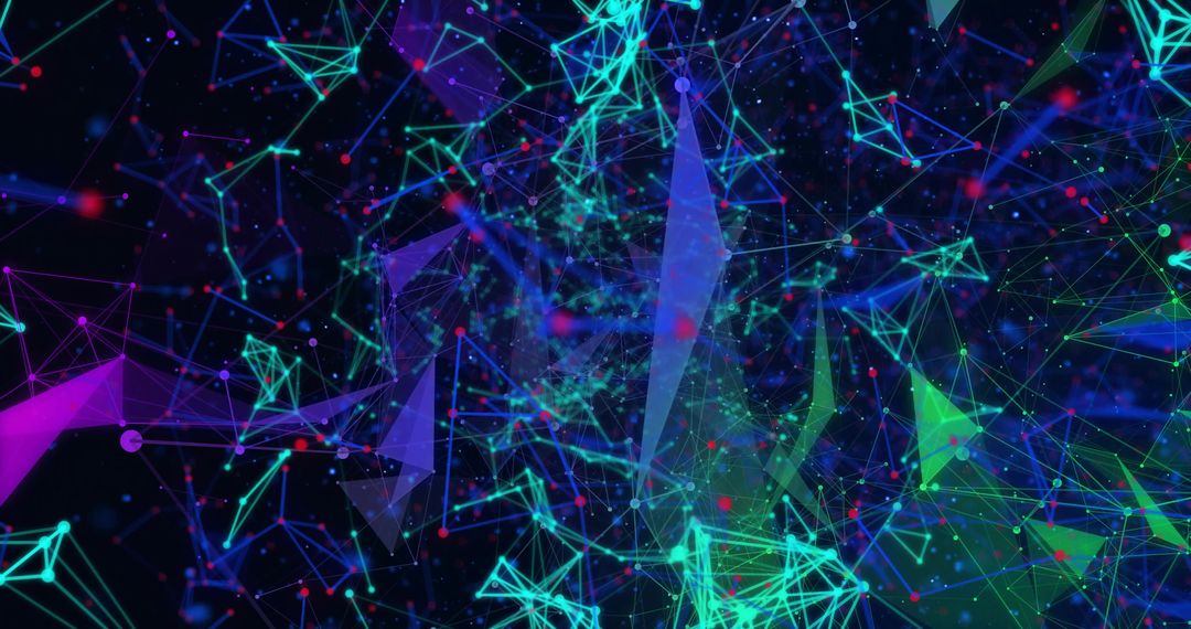 Futuristic Neon Connective Network with Glowing Nodes