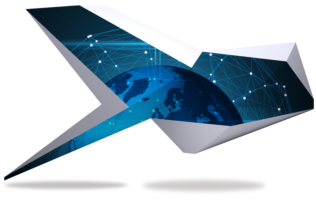 Transparent Paper Plane with Blue Globe Map Design