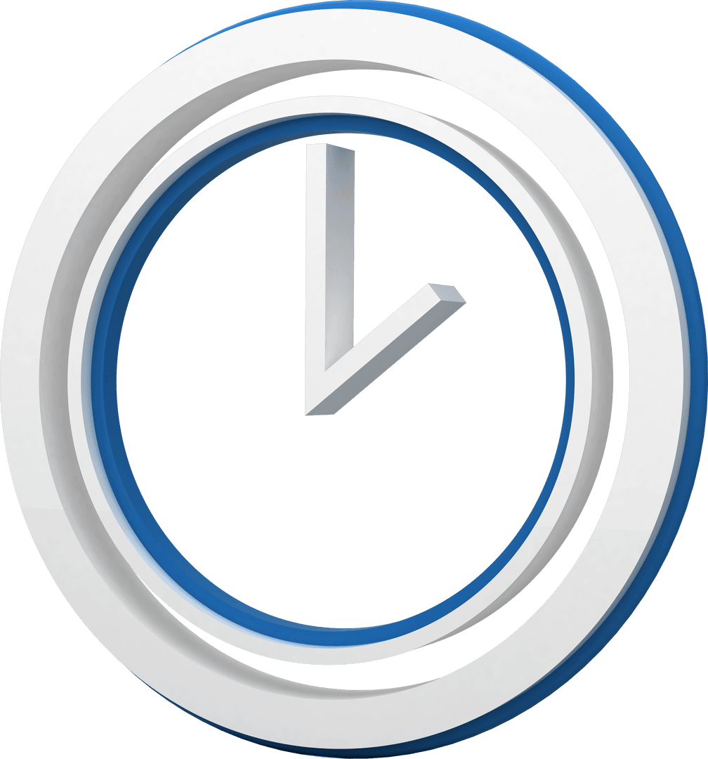 Minimalist Transparent Clock Concept with Blue Accents