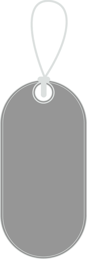 Gray Tag with Copy Space on Transparent Background