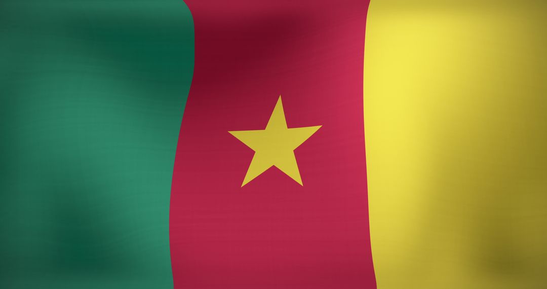 Waving Flag of Cameroon Symbolizing Patriotism