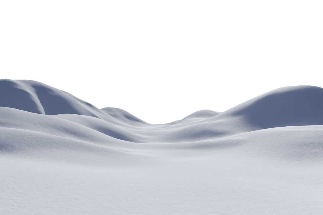Peaceful Snow-Covered Hills on Transparent Background