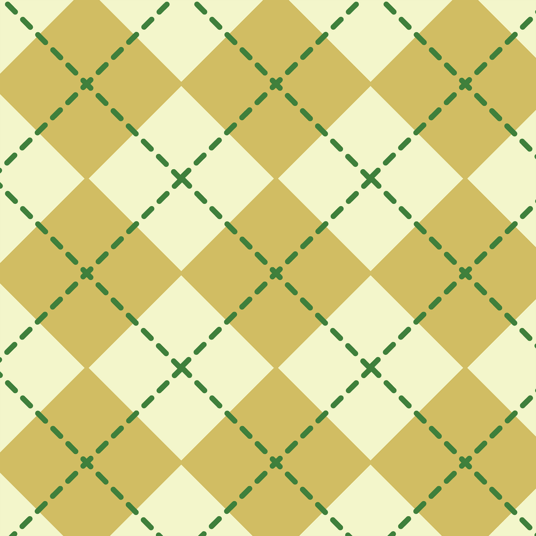 Transparent Argyle Pattern Seamless in Green and Yellow Hues