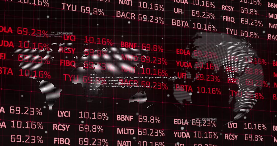 Global Stock Market Data and Economic Analysis on World Map
