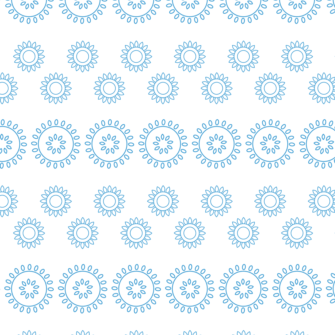 Blue Floral Pattern with Transparent Background Vector Design