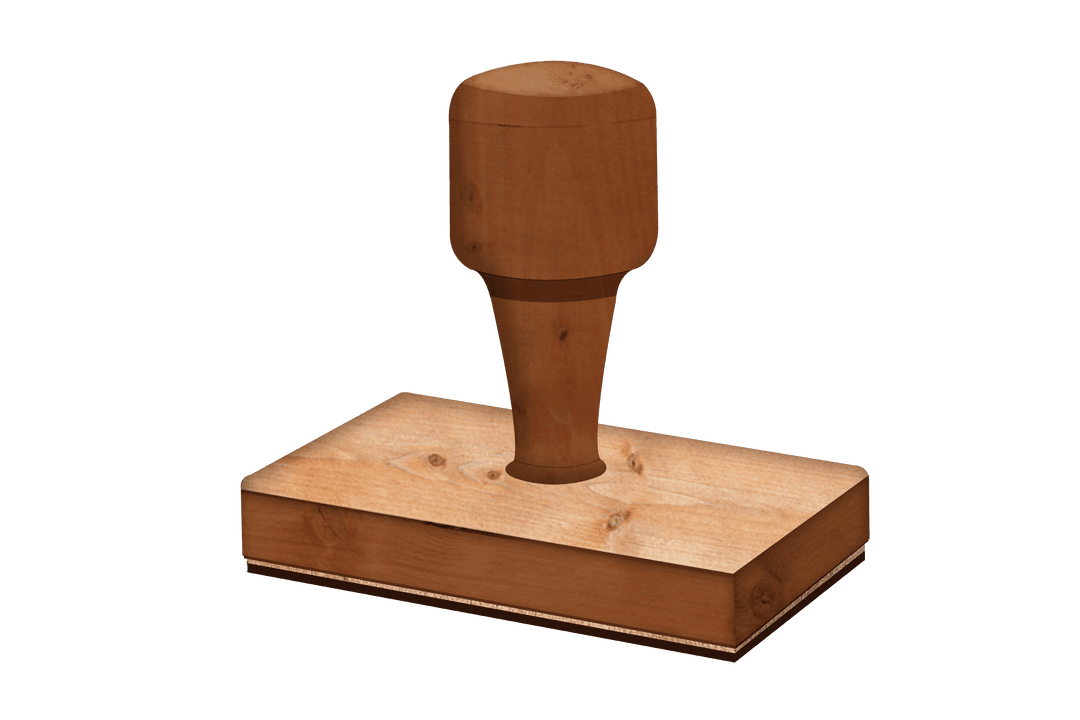 Wooden Stamp Illustration with Transparent Background