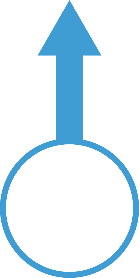 Blue Upward Arrow with Highlighting Circle Transparent Vector