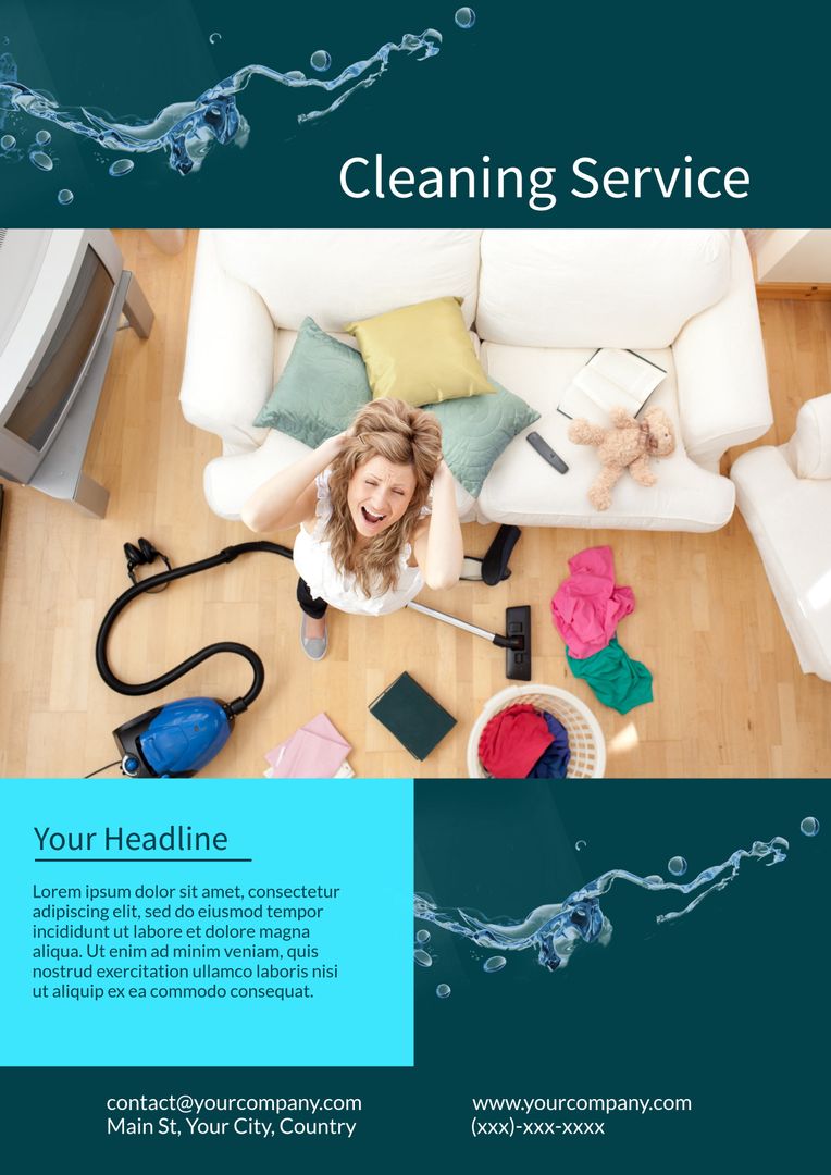 Cleaning Service Advertisement Template for Household Solutions