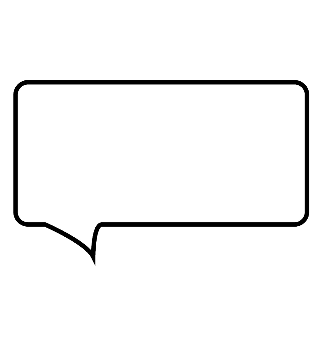 Digital Silhouette of White Speech Bubble on Transparent Background