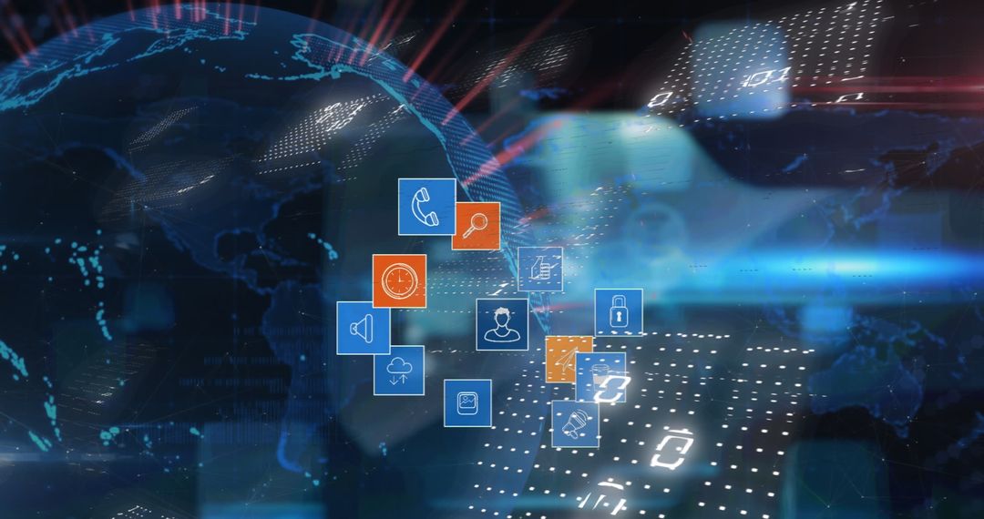 Global Business Connection with Digital Media Icons