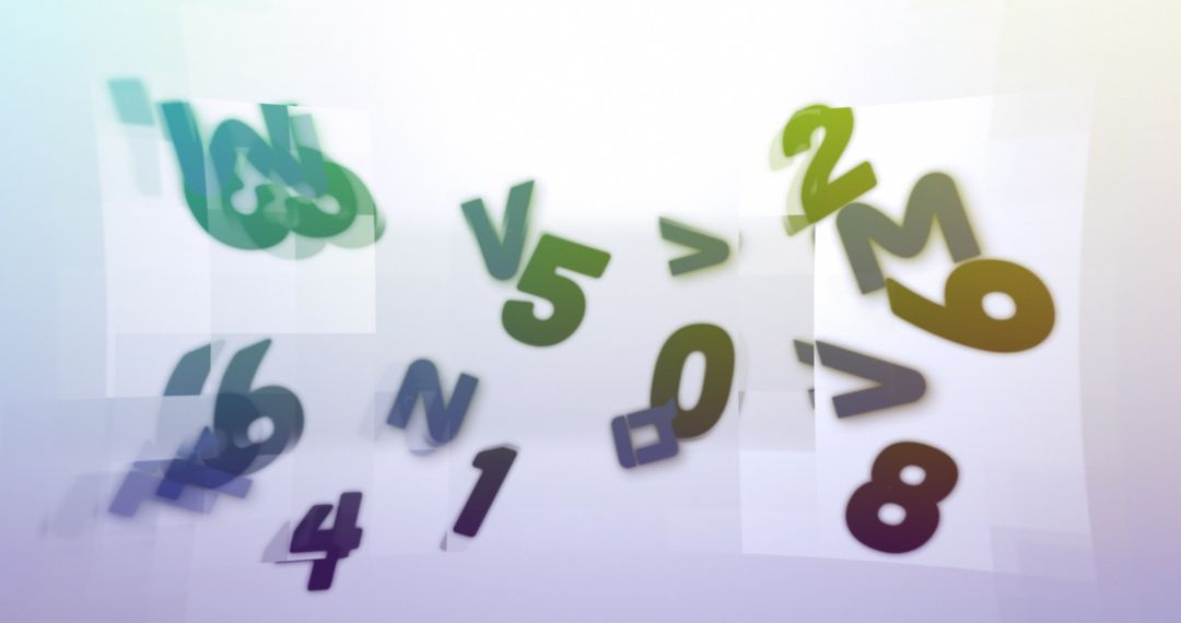 Floating Numbers and Shapes with Motion Effect on White - Free Images, Stock Photos and Pictures on Pikwizard.com