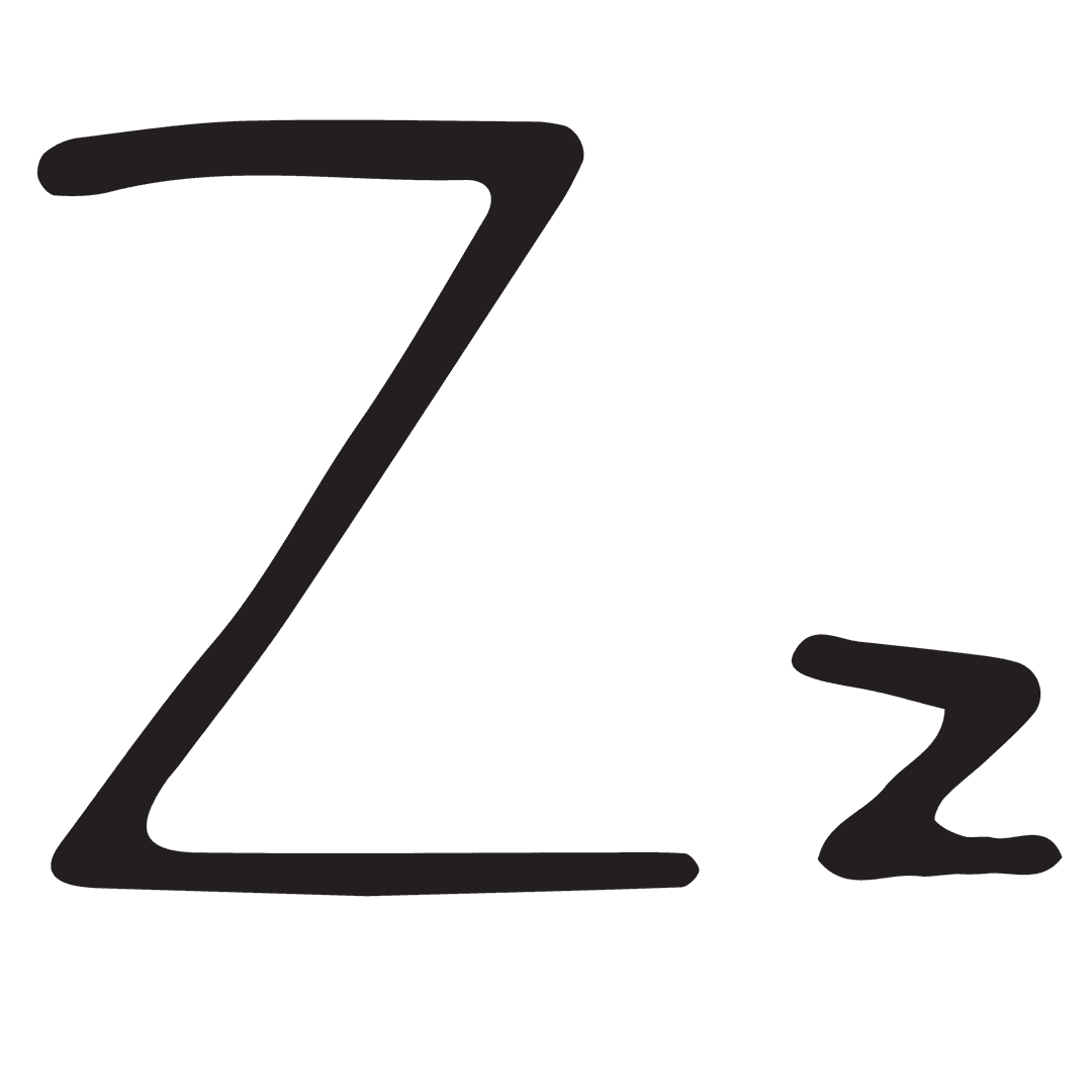 Digital Vector Black Letter Z Illustration Transparent Background