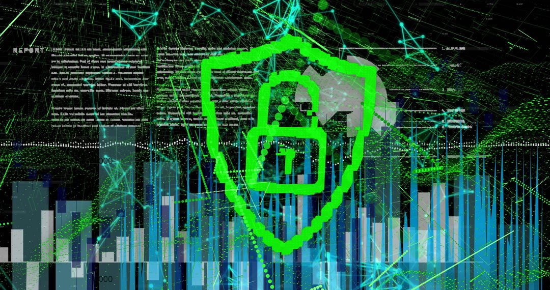 Data Security Concept with Padlock and Digital Interface