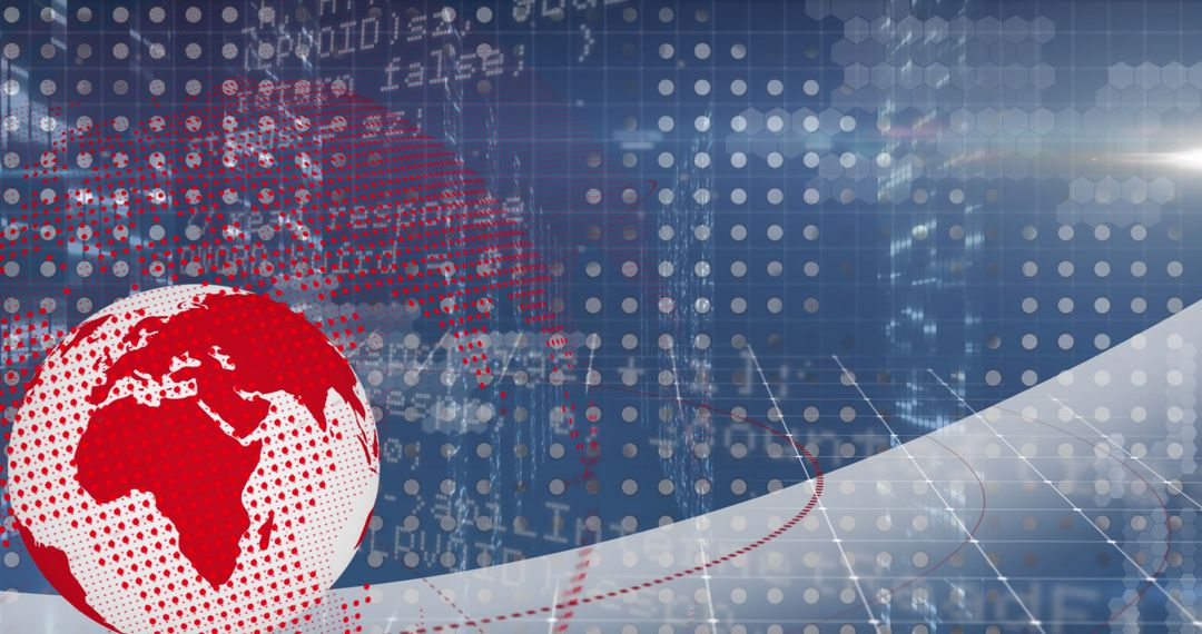 Globe and Data Graphics Over Digital Grid for Global Business