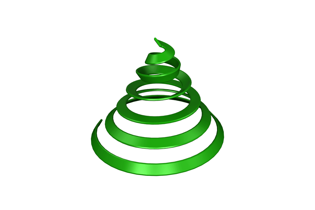 Digital Transparent Christmas Tree Illustration with Gradient Spiral