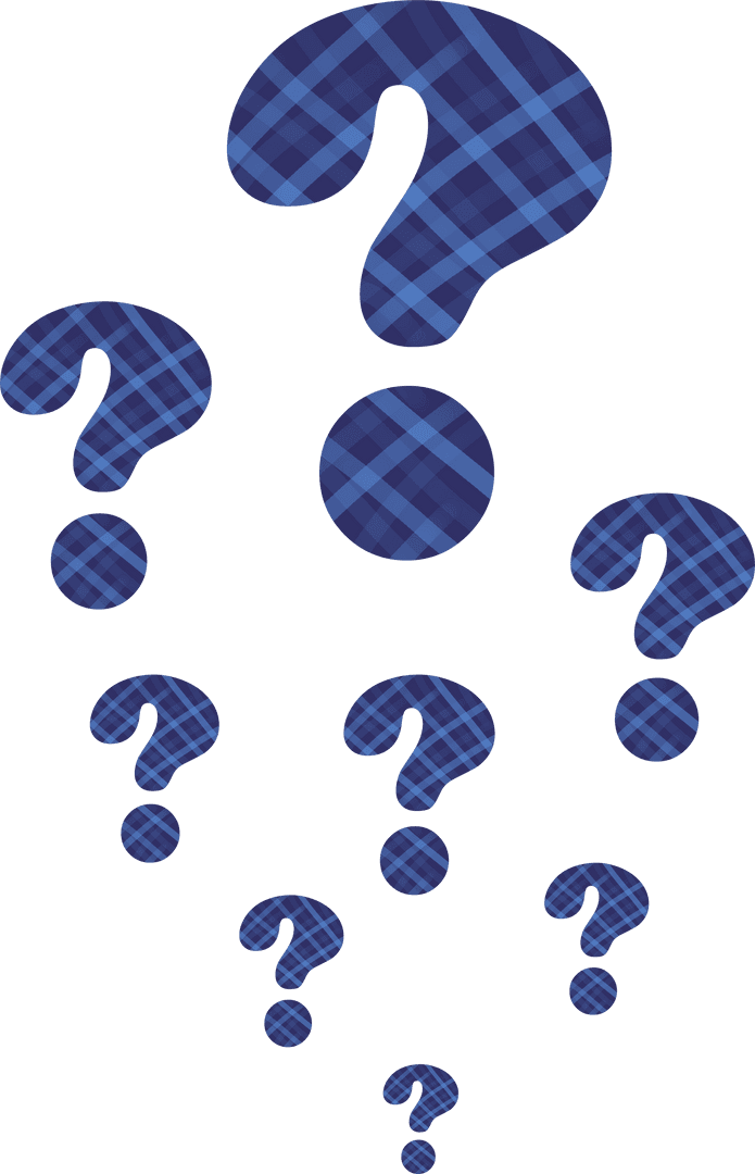 Transparent Blue Tartan Question Marks