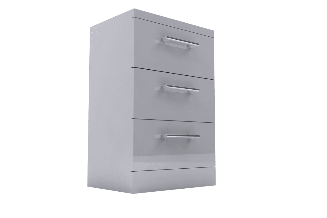 Floating Office Cabinet Drawer Illustration on Transparent Background