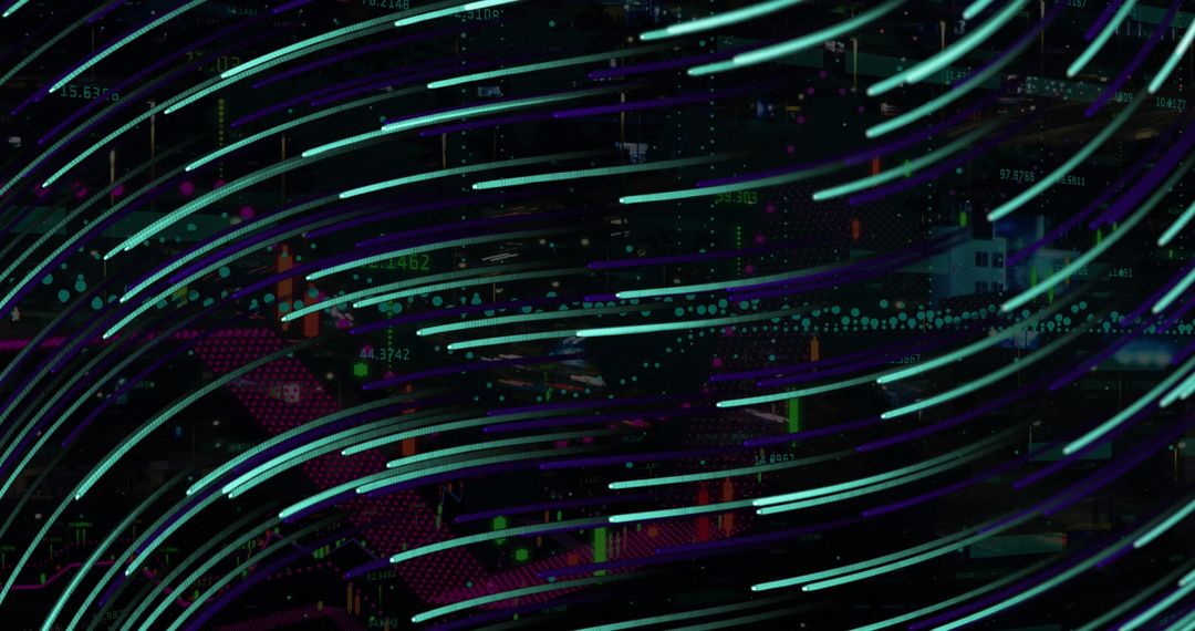 Flowing Abstract Light Trails on Dark Background